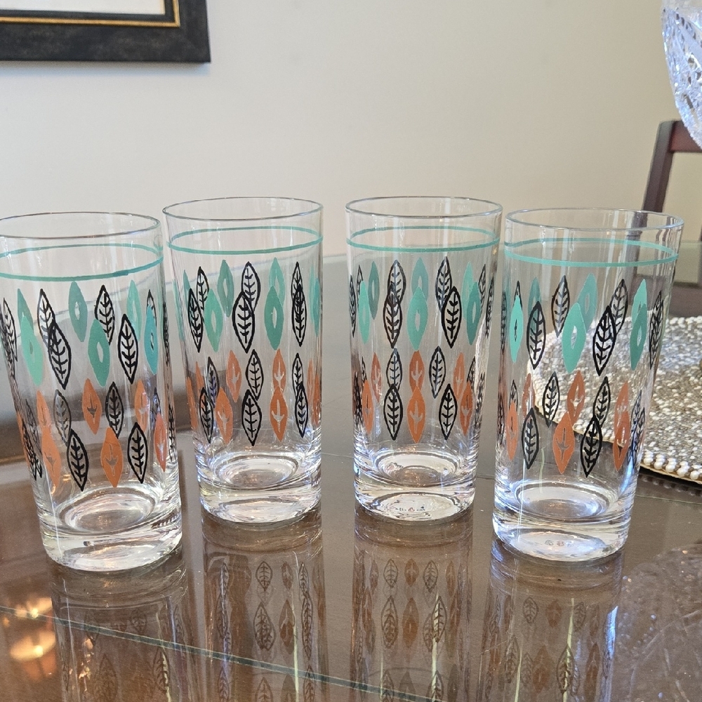 Marcrest Nordic Mint Glass Tumblers Vintage MCM